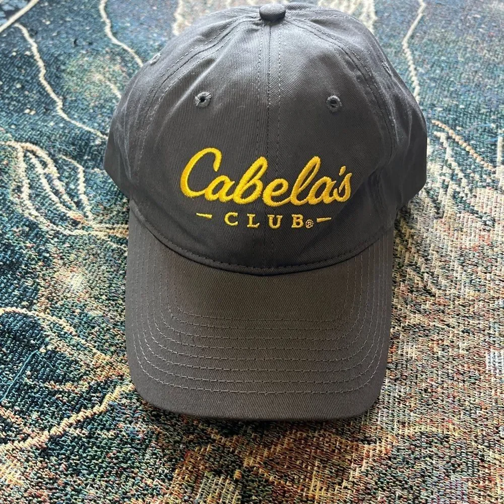 Vintage Cabela's Dark Gray Cap with Gold Embroidery Fishing Hunting Hat SnapBack